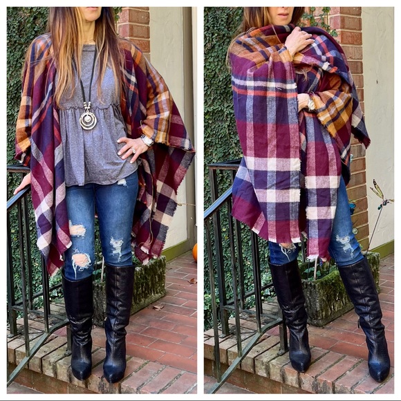 Gorgeous poncho shawl blanket oversized
scarf jacket poncho - Picture 4 of 5